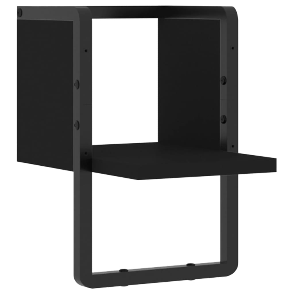 Wandregal mit Stange Schwarz 20x25x30 cm - Pazzar.ch