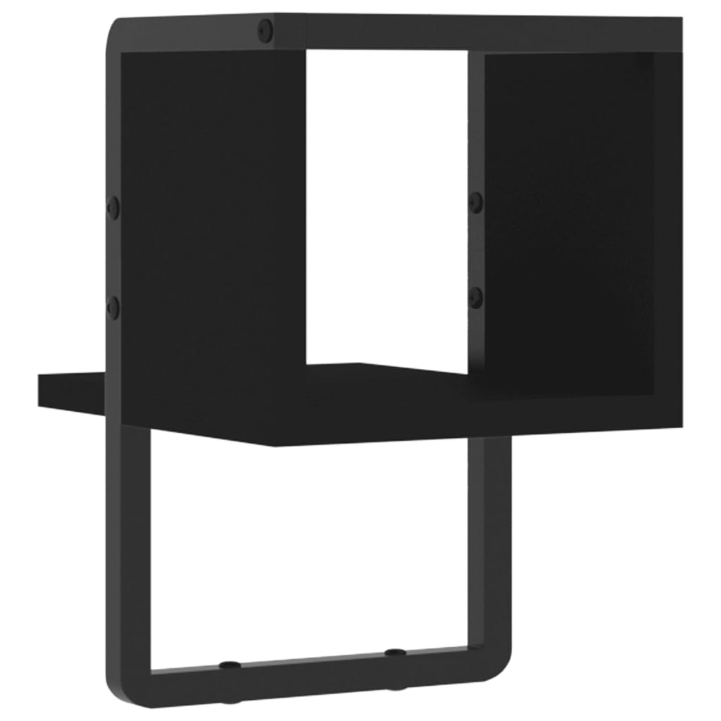 Wandregal mit Stange Schwarz 20x25x30 cm - Pazzar.ch