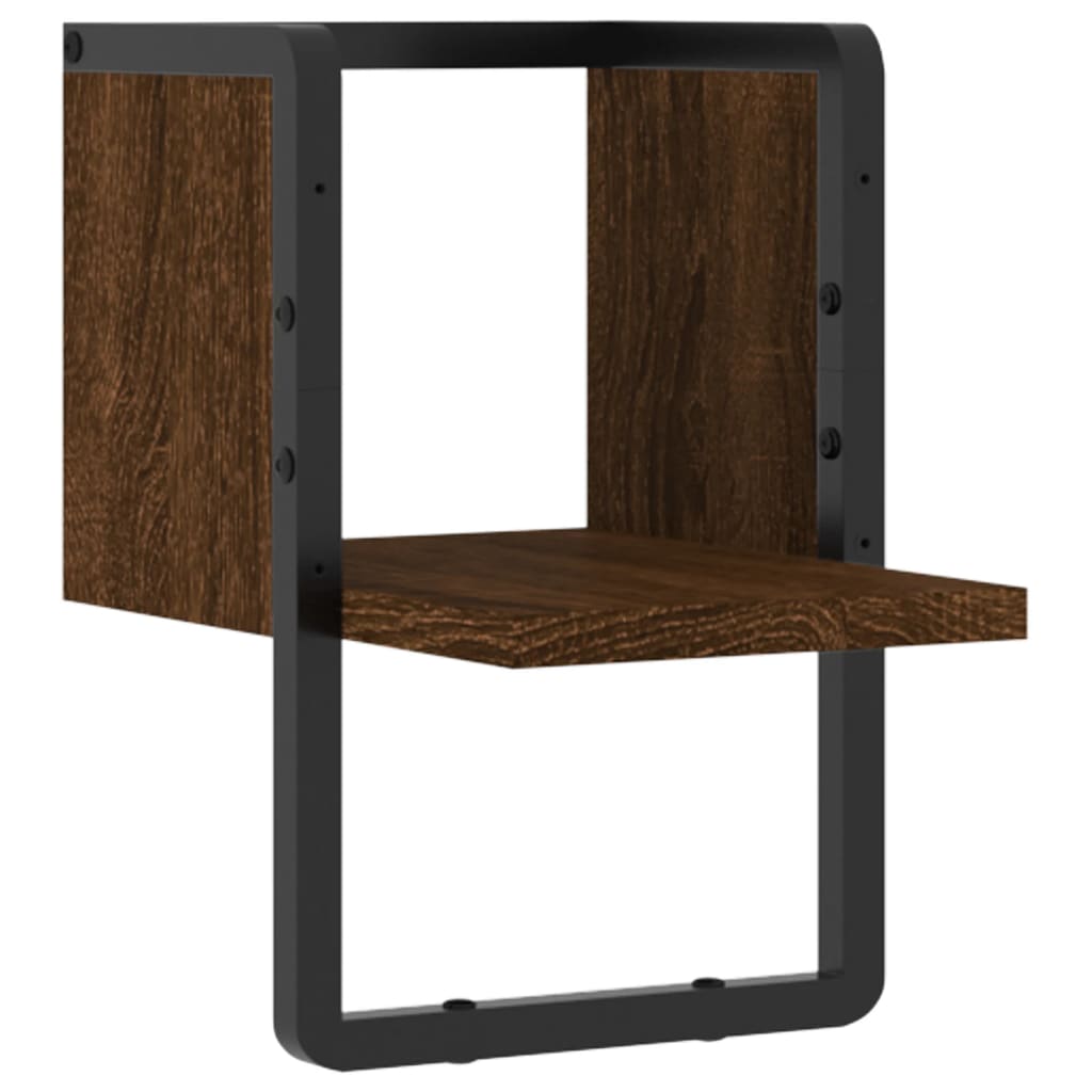 Wandregal mit Stange Braun Eichen-Optik 20x25x30 cm - Pazzar.ch
