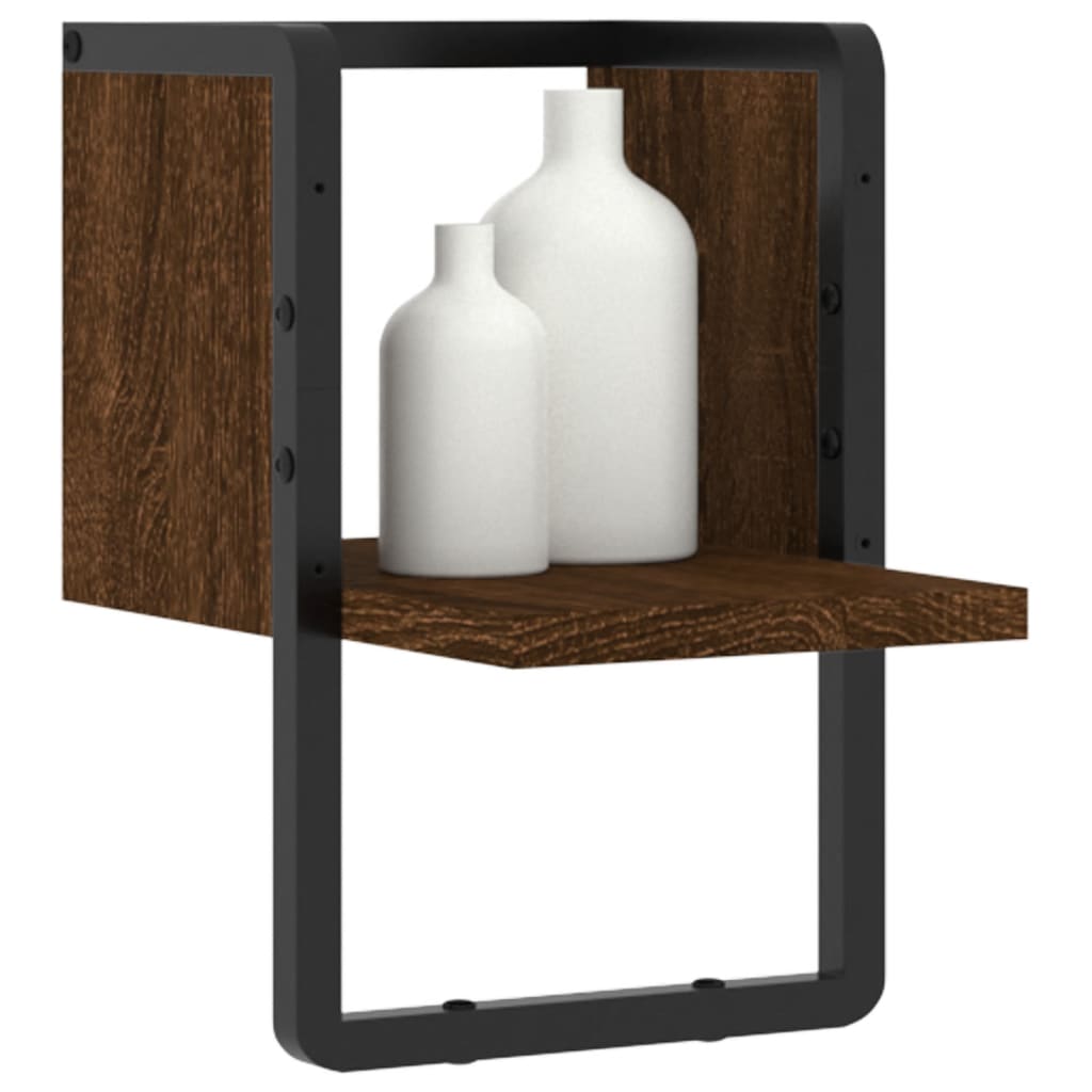 Wandregal mit Stange Braun Eichen-Optik 20x25x30 cm - Pazzar.ch
