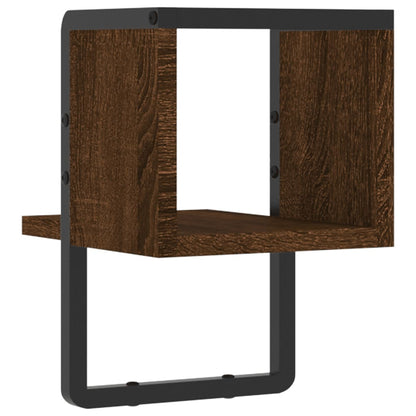 Wandregal mit Stange Braun Eichen-Optik 20x25x30 cm - Pazzar.ch