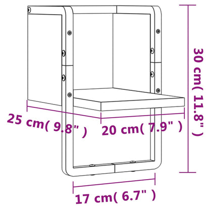 Wandregal mit Stange Braun Eichen-Optik 20x25x30 cm - Pazzar.ch