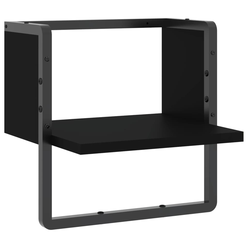 Wandregal mit Stange Schwarz 30x25x30 cm - Pazzar.ch