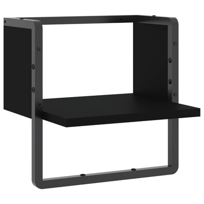 Wandregal mit Stange Schwarz 30x25x30 cm - Pazzar.ch