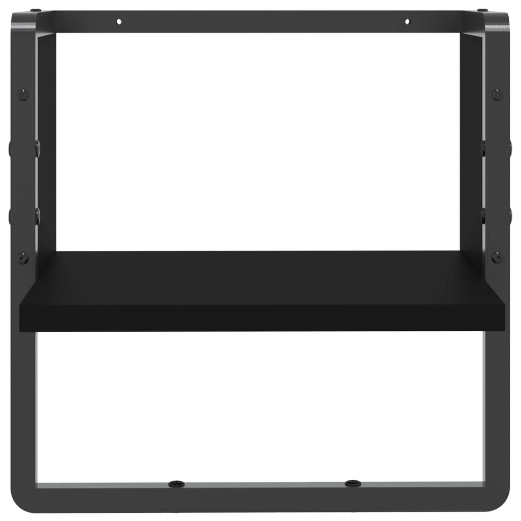 Wandregal mit Stange Schwarz 30x25x30 cm - Pazzar.ch