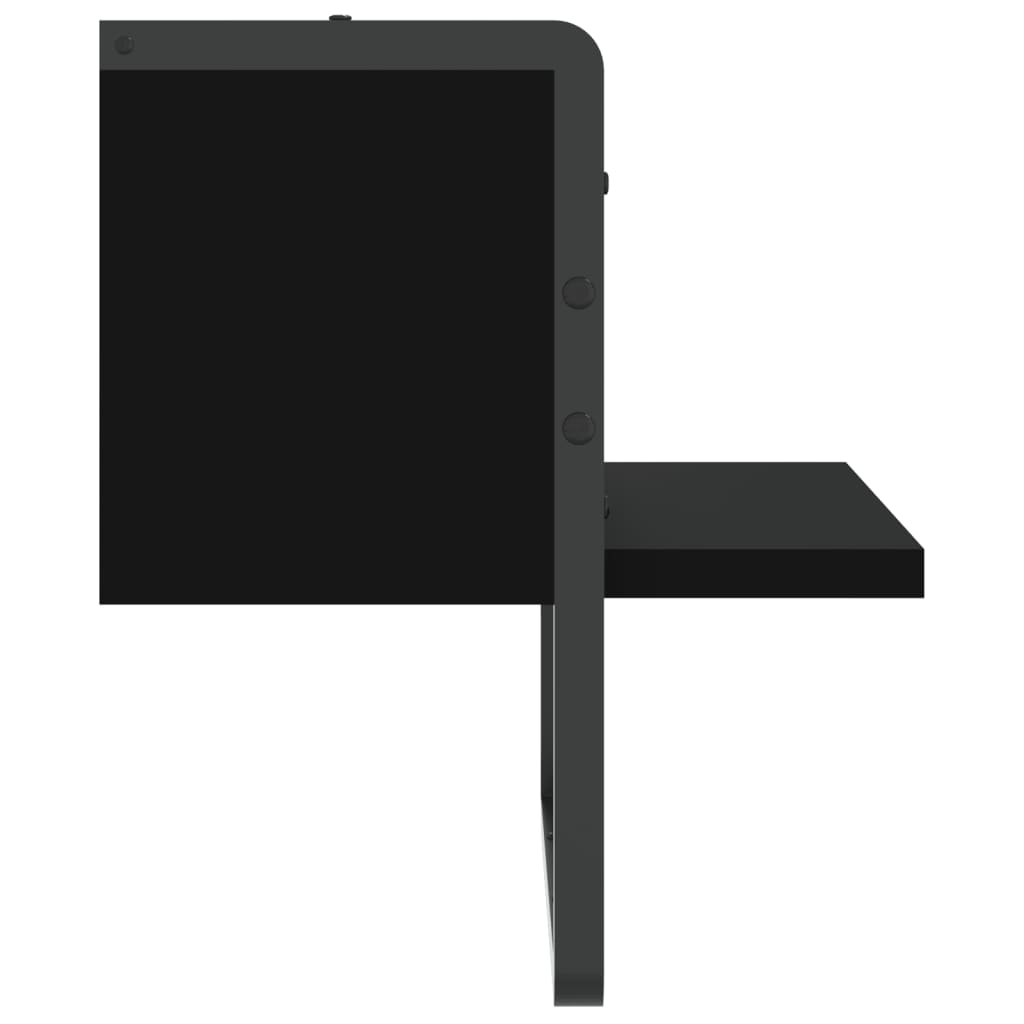 Wandregal mit Stange Schwarz 30x25x30 cm - Pazzar.ch