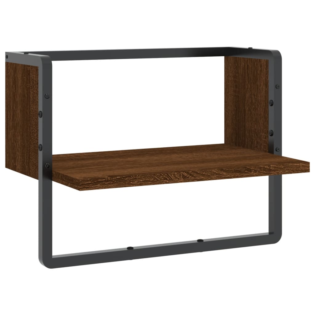 Wandregal mit Stange Braun Eichen-Optik 40x25x30 cm - Pazzar.ch
