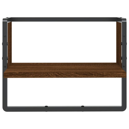 Wandregal mit Stange Braun Eichen-Optik 40x25x30 cm - Pazzar.ch