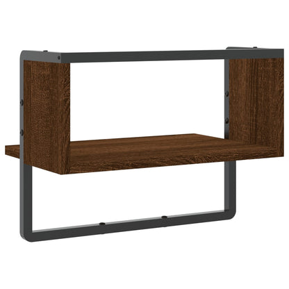 Wandregal mit Stange Braun Eichen-Optik 40x25x30 cm - Pazzar.ch