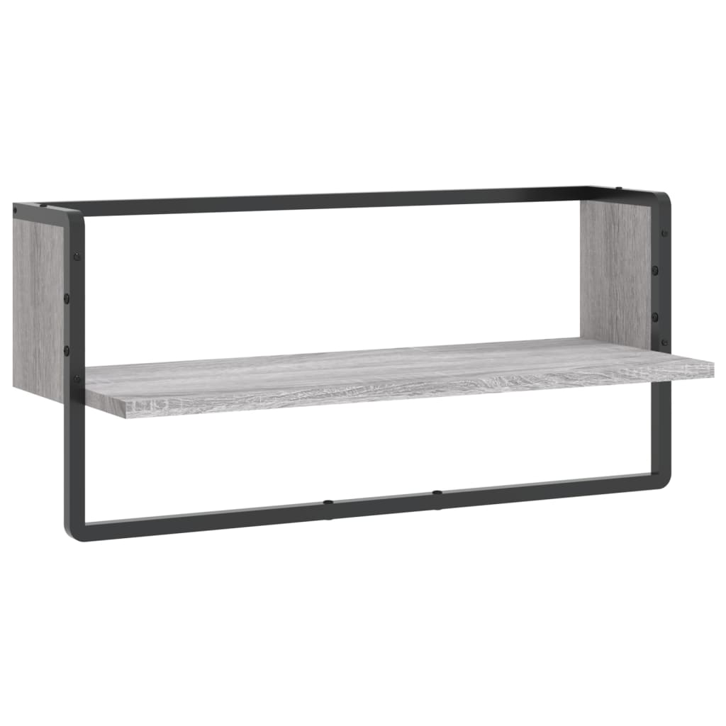 Wandregal mit Stange Grau Sonoma 65x25x30 cm - Pazzar.ch