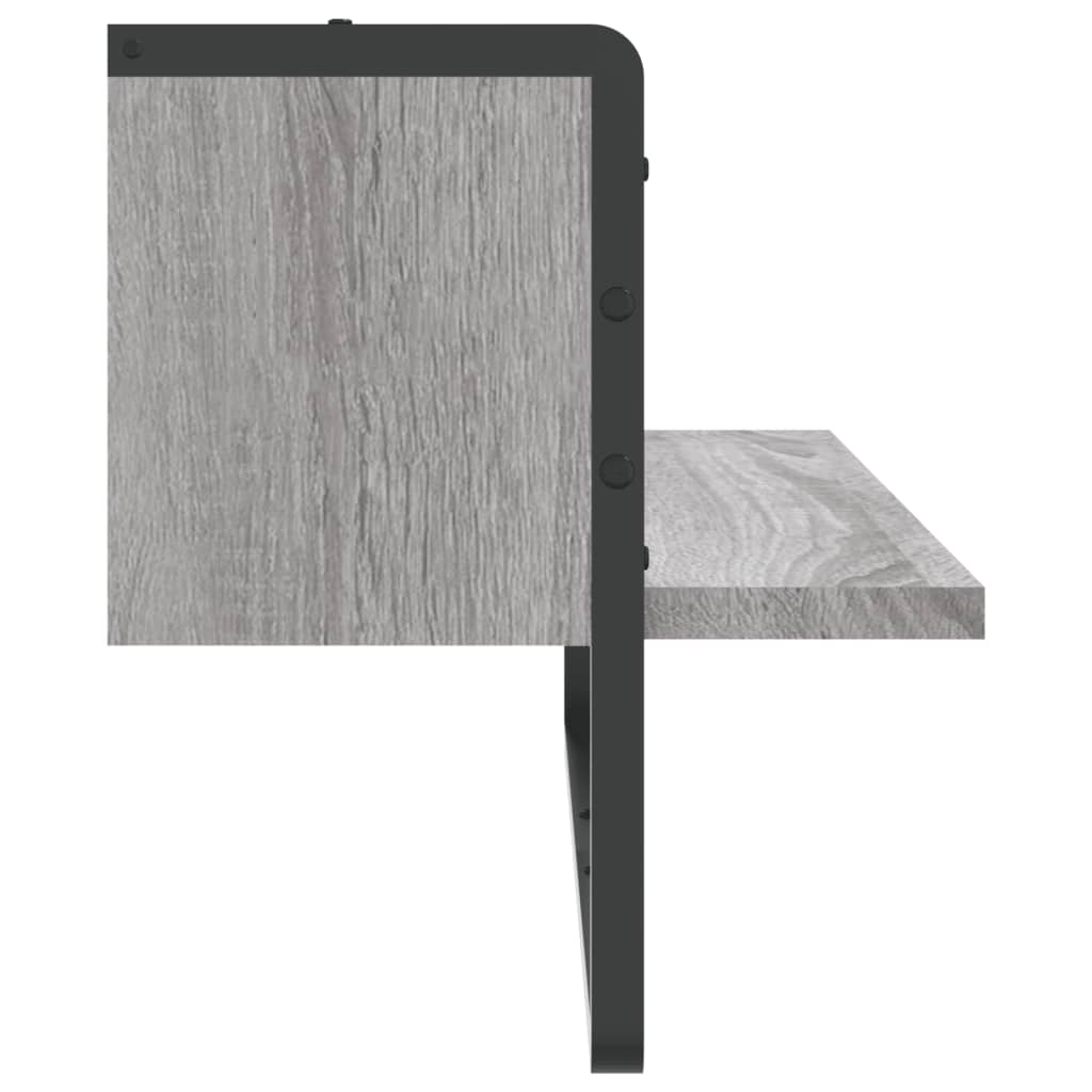 Wandregal mit Stange Grau Sonoma 65x25x30 cm - Pazzar.ch