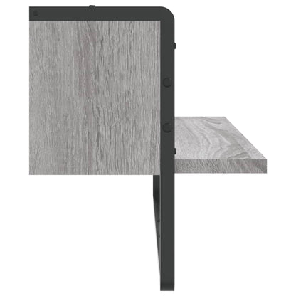Wandregal mit Stange Grau Sonoma 65x25x30 cm - Pazzar.ch