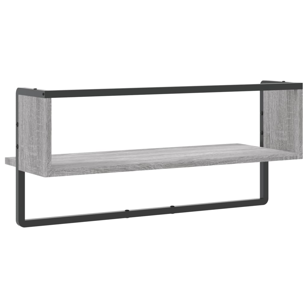 Wandregal mit Stange Grau Sonoma 65x25x30 cm - Pazzar.ch