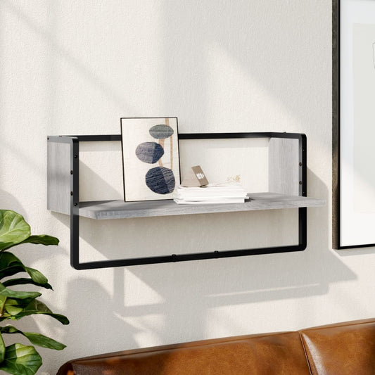Wandregal mit Stange Grau Sonoma 65x25x30 cm - Pazzar.ch