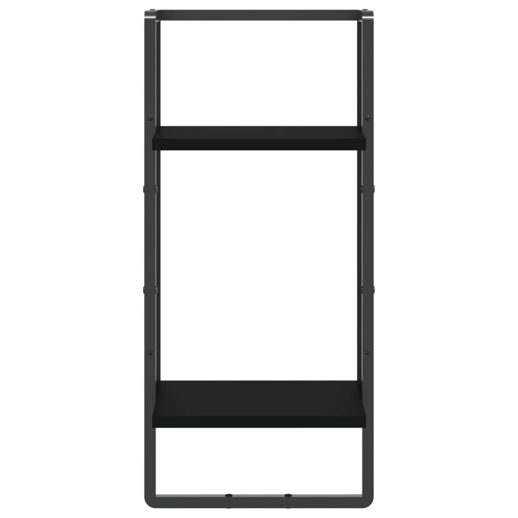 Wandregal mit Stange Schwarz 30x25x65 cm - Pazzar.ch