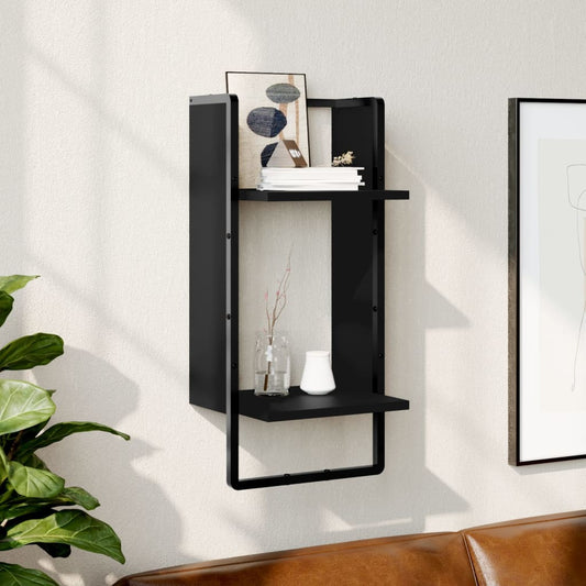 Wandregal mit Stange Schwarz 30x25x65 cm - Pazzar.ch