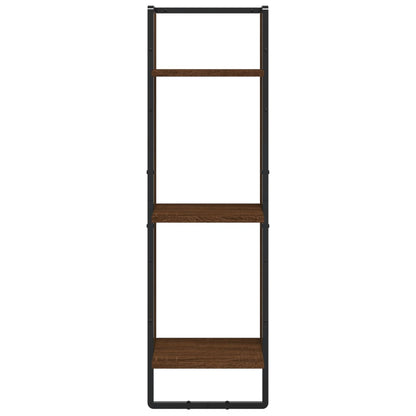 Wandregal 3 Fächer Braun Eichen-Optik 30x25x100cm Holzwerkstoff - Pazzar.ch
