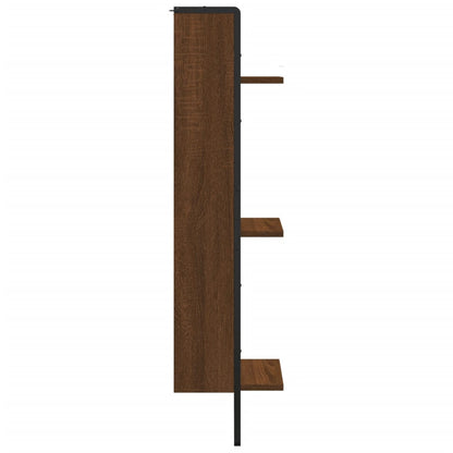 Wandregal 3 Fächer Braun Eichen-Optik 30x25x100cm Holzwerkstoff - Pazzar.ch
