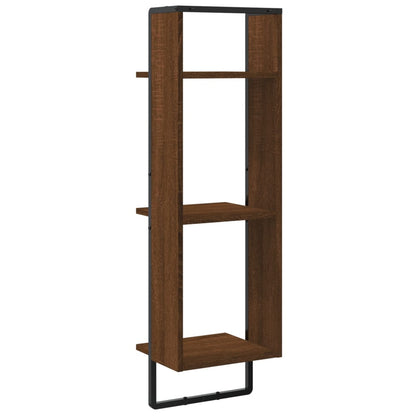 Wandregal 3 Fächer Braun Eichen-Optik 30x25x100cm Holzwerkstoff - Pazzar.ch