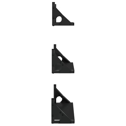 3-tlg. Wandregal-Set Schwarz Holzwerkstoff - Pazzar.ch