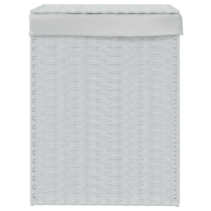Wäschekorb mit Deckel Weiß 46x33x60 cm Poly Rattan - Pazzar.ch