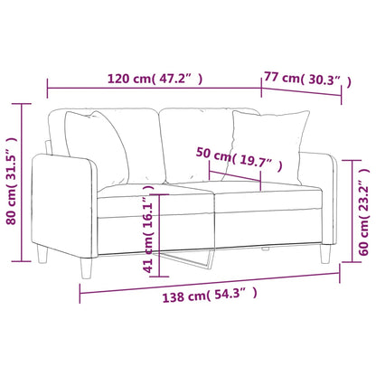 2-Sitzer-Sofa mit Zierkissen Dunkelgrau 120 cm Stoff - Pazzar.ch