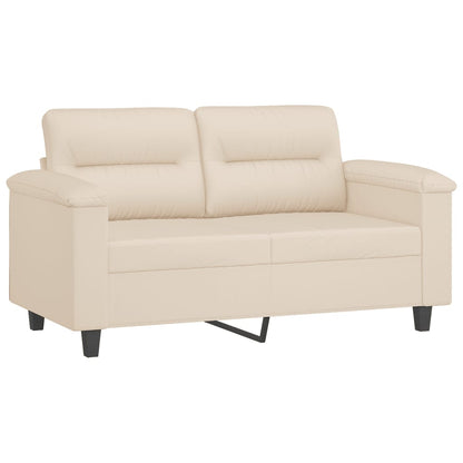 2-Sitzer-Sofa mit Kissen Beige 120 cm Mikrofasergewebe - Pazzar.ch