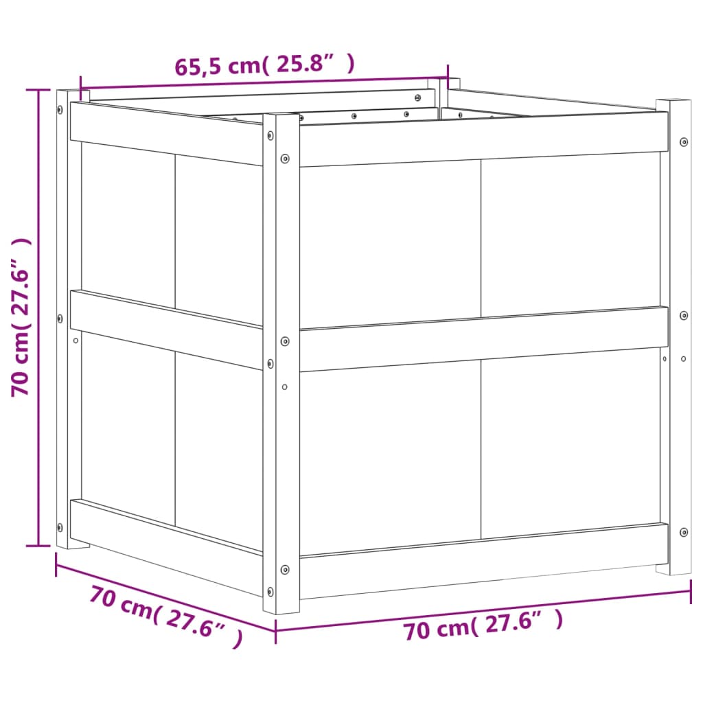 Pflanzkübel Wachsbraun 70x70x70 cm Massivholz Kiefer - Pazzar.ch