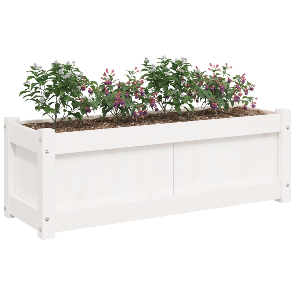 Pflanzkübel Weiß 90x31x31 cm Massivholz Kiefer - Pazzar.ch