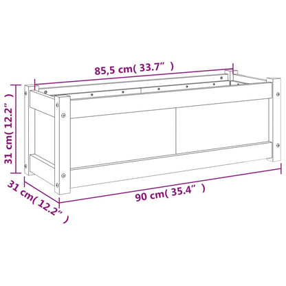 Pflanzkübel Weiß 90x31x31 cm Massivholz Kiefer - Pazzar.ch