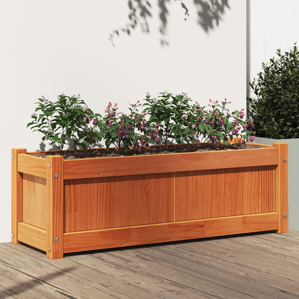 Pflanzkübel Wachsbraun 90x31x31 cm Massivholz Kiefer - Pazzar.ch