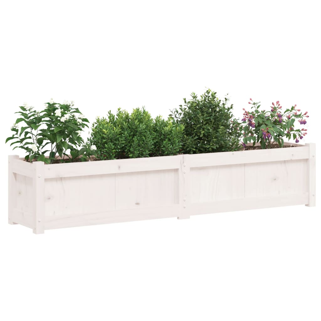 Pflanzkübel Weiß 150x31x31 cm Massivholz Kiefer - Pazzar.ch