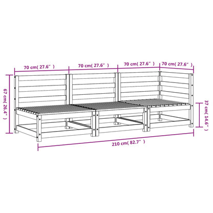 Gartensofa 3-Sitzer Massivholz Kiefer - Pazzar.ch