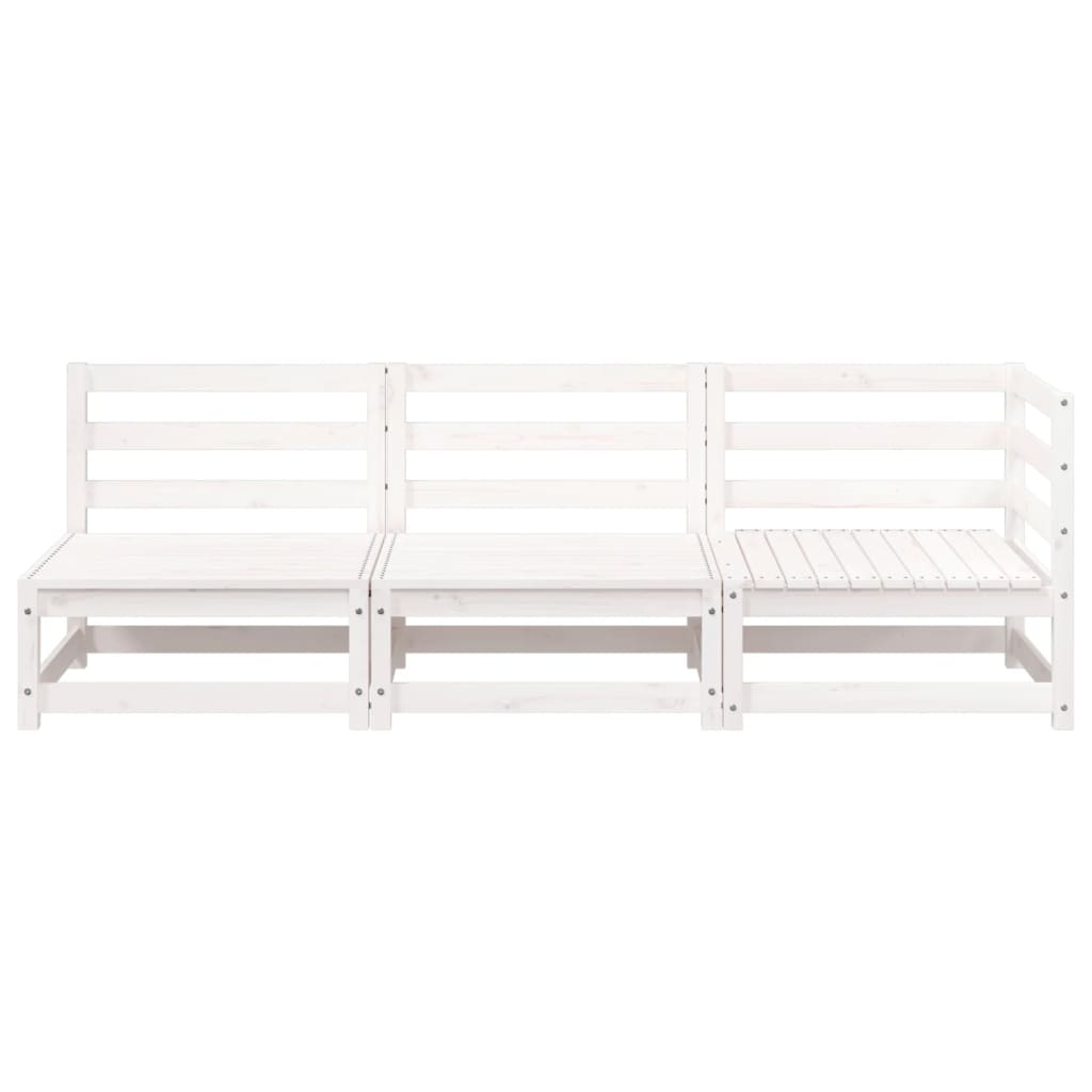Gartensofa 3-Sitzer Weiß Massivholz Kiefer - Pazzar.ch