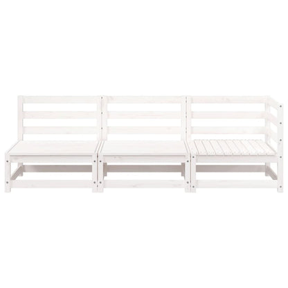 Gartensofa 3-Sitzer Weiß Massivholz Kiefer - Pazzar.ch