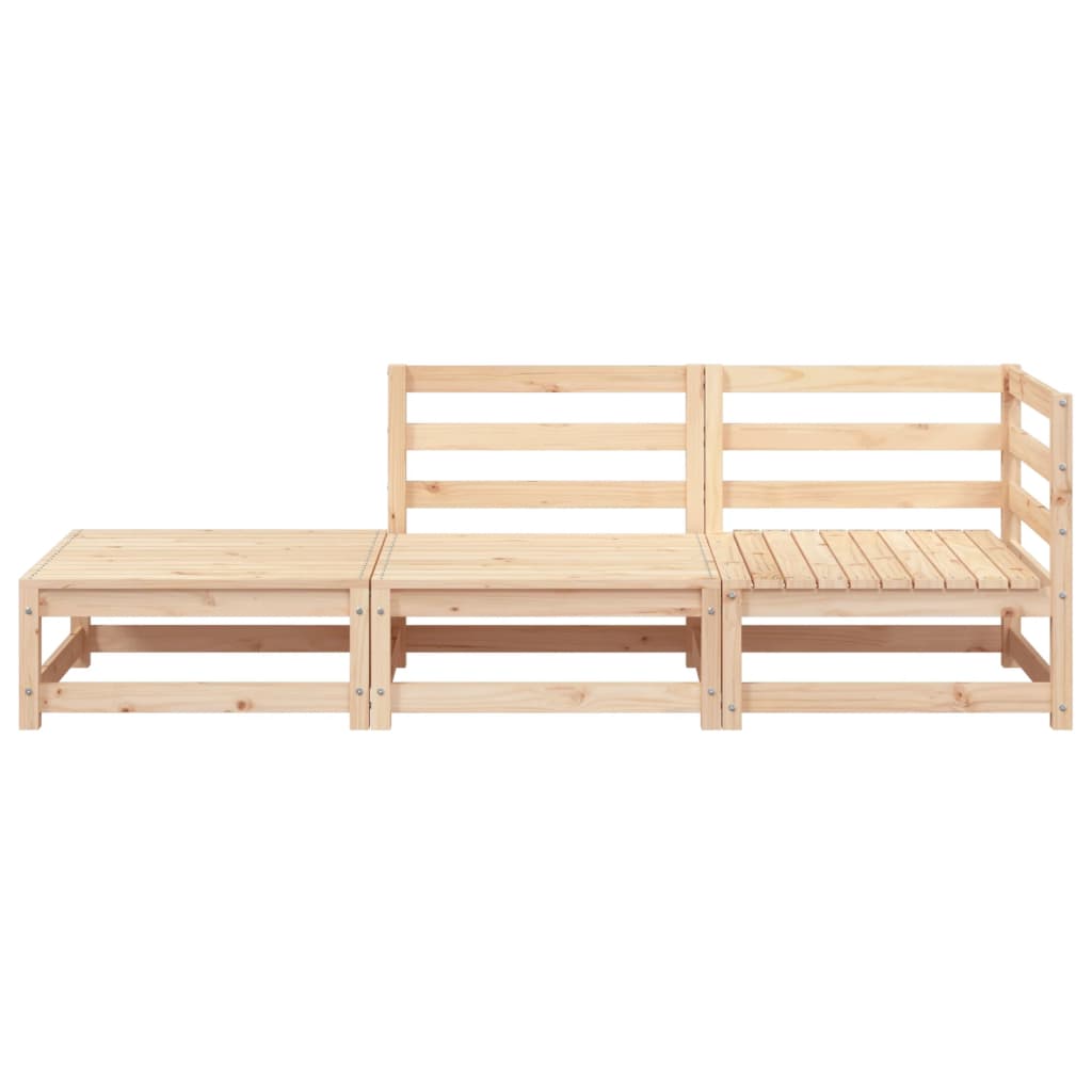 Gartensofa mit Fußhocker 2-Sitzer Massivholz Kiefer - Pazzar.ch