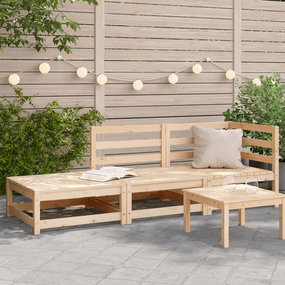 Gartensofa mit Fußhocker 2-Sitzer Massivholz Kiefer - Pazzar.ch