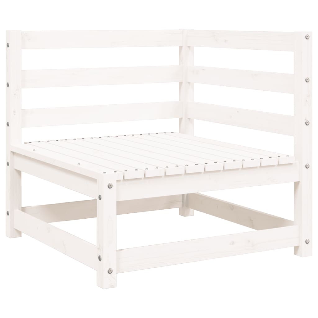 Gartensofa mit Hocker 2-Sitzer Weiß Massivholz Kiefer - Pazzar.ch