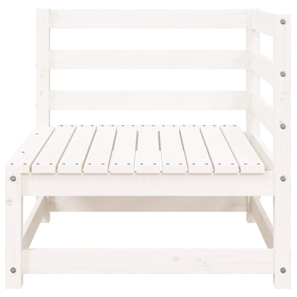 Gartensofa mit Hocker 2-Sitzer Weiß Massivholz Kiefer - Pazzar.ch