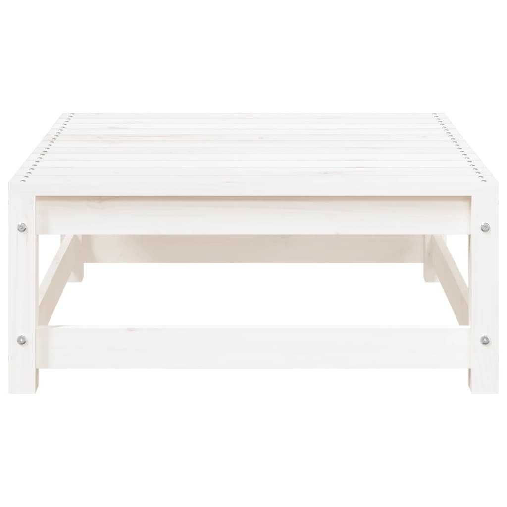 Gartensofa mit Hocker 2-Sitzer Weiß Massivholz Kiefer - Pazzar.ch