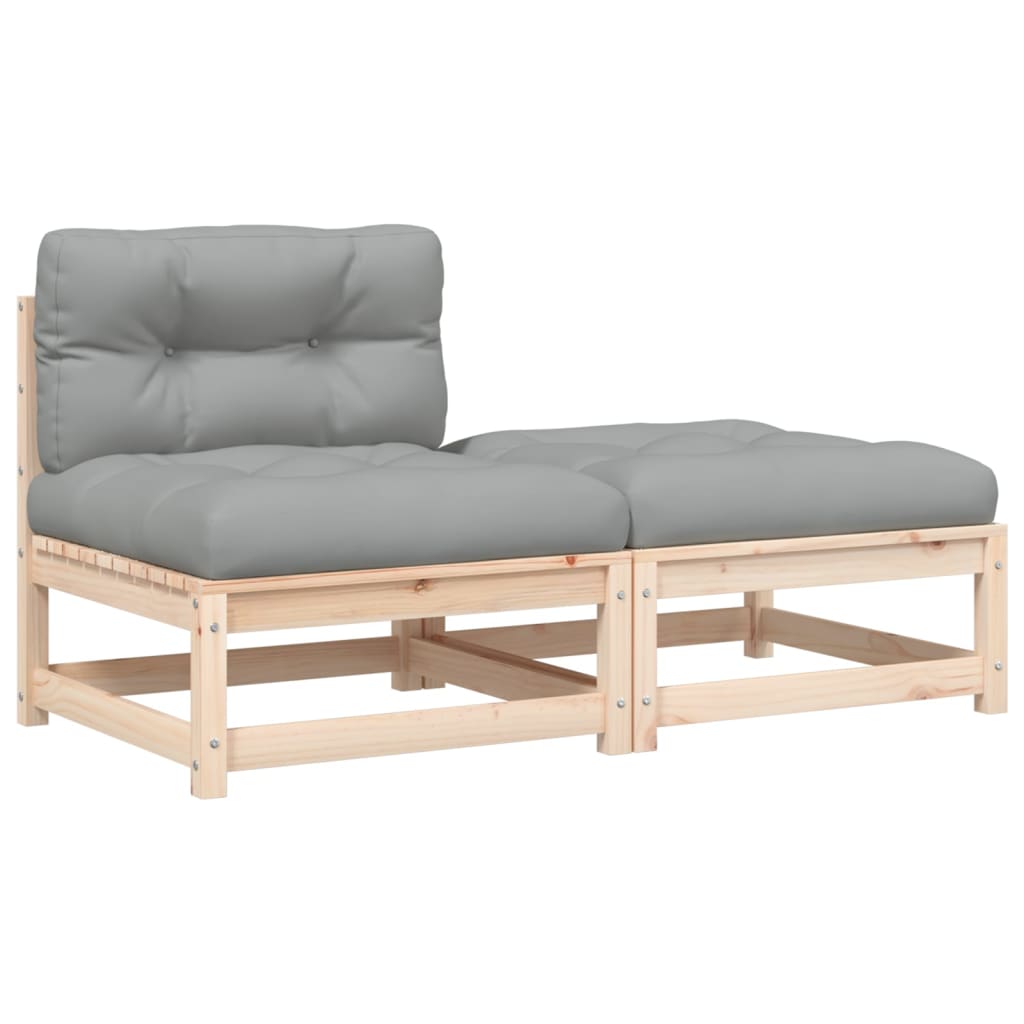 Gartensofa ohne Armlehnen mit Kissen und Hocker - Pazzar.ch
