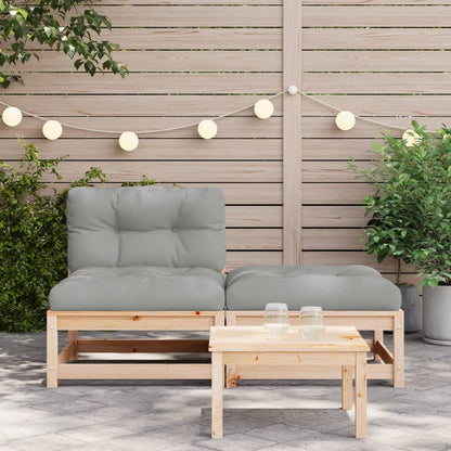 Gartensofa ohne Armlehnen mit Kissen und Hocker - Pazzar.ch