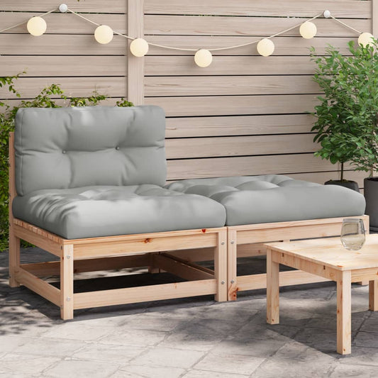 Gartensofa ohne Armlehnen mit Kissen und Hocker - Pazzar.ch