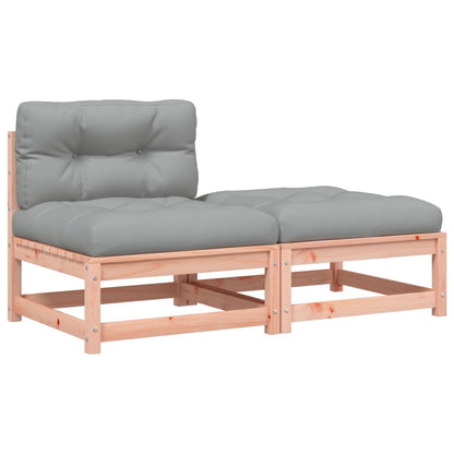 Gartensofa ohne Armlehnen mit Kissen und Hocker - Pazzar.ch