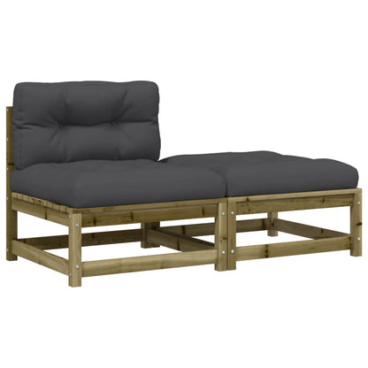 Gartensofa ohne Armlehnen mit Kissen und Hocker - Pazzar.ch