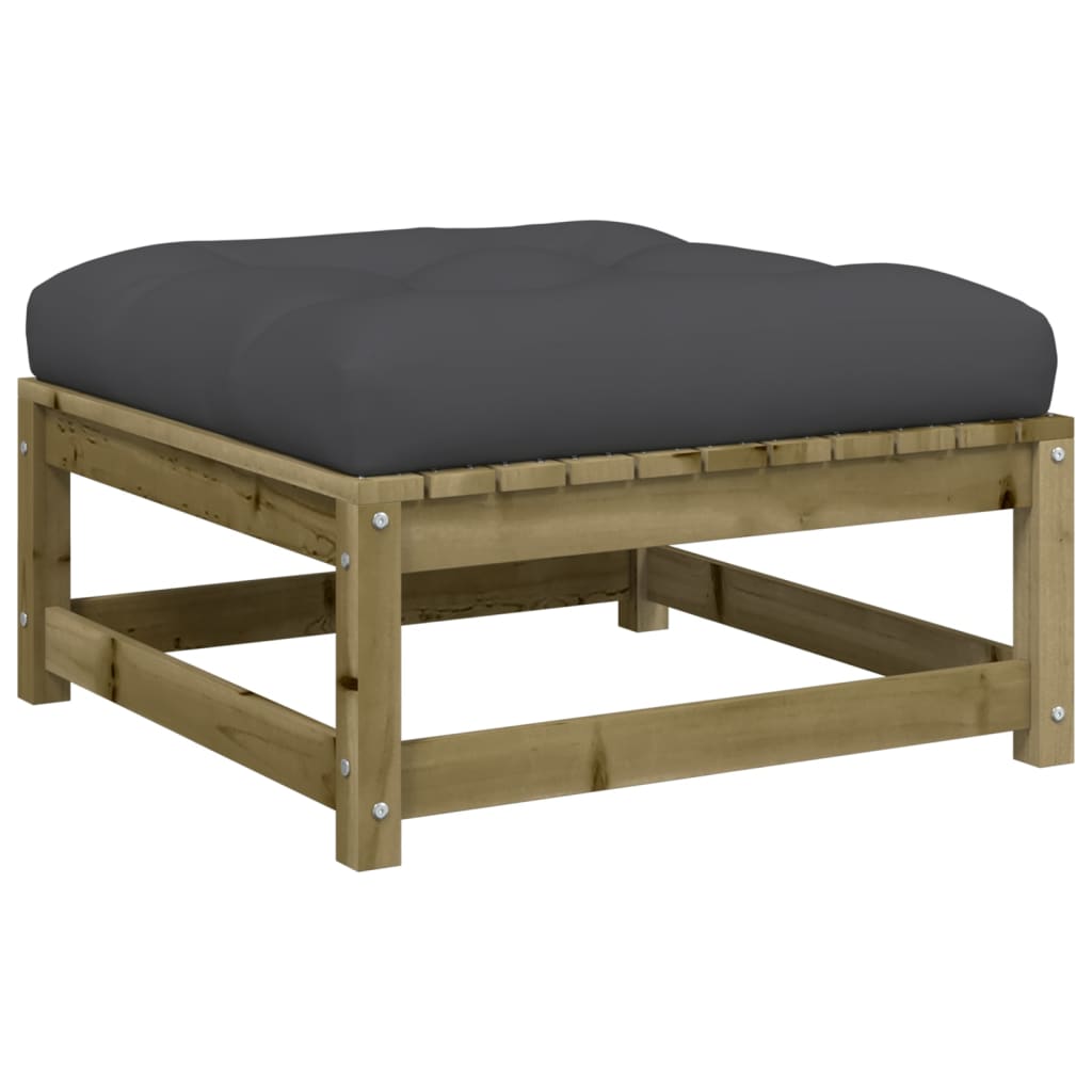 Gartensofa ohne Armlehnen mit Kissen und Hocker - Pazzar.ch