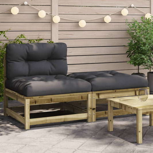 Gartensofa ohne Armlehnen mit Kissen und Hocker - Pazzar.ch