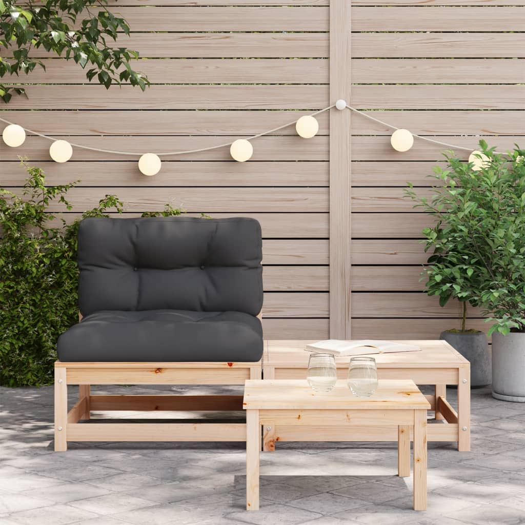 Gartensofa ohne Armlehnen mit Kissen und Hocker - Pazzar.ch