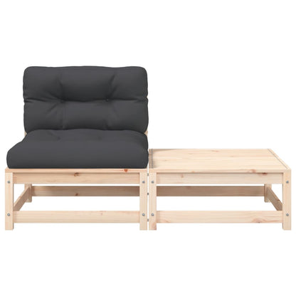 Gartensofa ohne Armlehnen mit Kissen und Hocker - Pazzar.ch