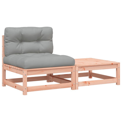 Gartensofa ohne Armlehnen mit Kissen und Hocker - Pazzar.ch